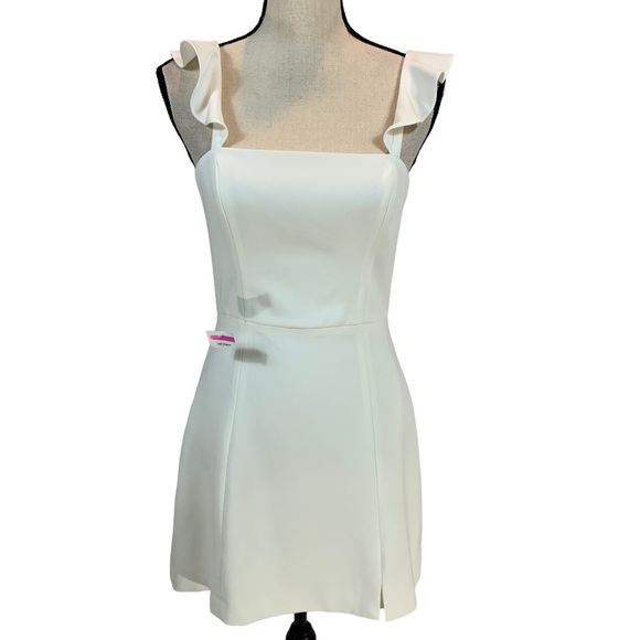 French Connection Dresses & Skirts - French Connection Whisper Ruffle Spaghetti Strap Mini Dress - White - size 6